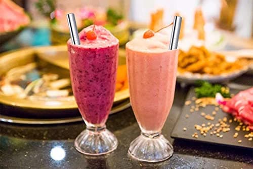 Boba Straws Reusable Bubble Tea Straws Metal Stainless Steel Smoothie Milkshake Jumbo Straw Thick Fat Wide with Travel Case Carry Bag Cleaner Brush 12mm 5-Pcs — view 3