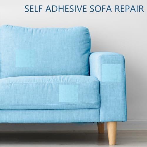 2 Pcs Fabric Repair Patch, Self-Adhesive Canvas Repair Patch 11x8 inch Waterproof Fabric Patches Linen Canvas Repair Kit for Sofas, Tents, Furniture, Awnings, Car Seats (Light Blue) — view 5
