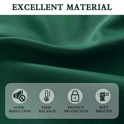 DONREN Mini Blackout Curtains for Bedroom with Rod Pocket - Dark Green Curtain Tiers for Small Window(30 Inch x 30 Inch,2 Panels) — view 3