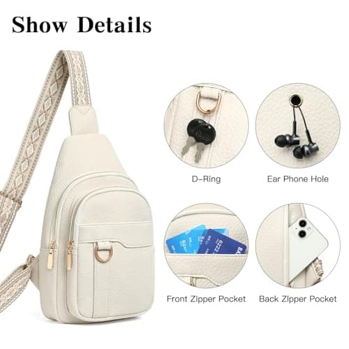 GAEKEAO Sling Bag for Women Crossbody Bags Fanny Pack Vegan Leather Chest Bag Travel Shoulder Belt Purse Gifts — view 5