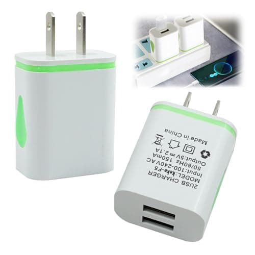 UK to USA Plug Adapter with USB 2 Pack, USA Travel Adapter with Dual USB Ports, Compact UK to US plug adaptor for Canada, Mexico, Charger Plug Fast Charging for iPhone, Samsung, Shaver & More