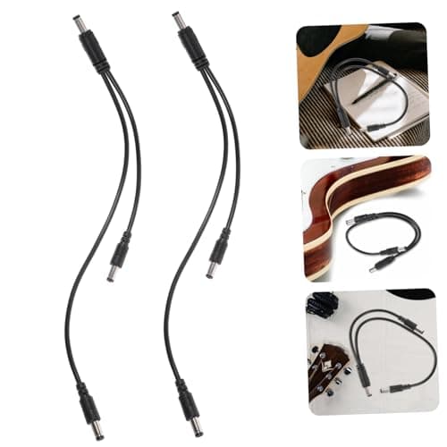 Voltage Boost Cable Black 2pcs Pvc Power Lead for Guitar Bass — view 3