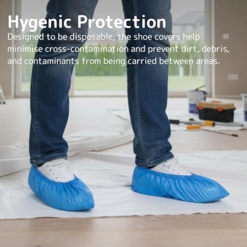 ABENA Shoe Cover | Extra Large Measuring 41x15cm | Blue Non-Sterile Single Use Shoe Covers Disposable | Durable Disposable Shoe Covers | Anti-Slip Boot Cover and Shoe Protector — view 4