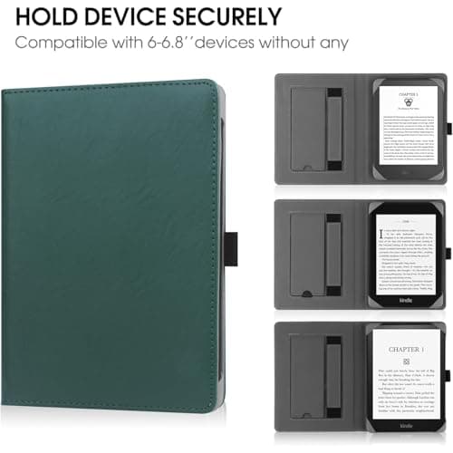 HGWALP Universal Stand Case for 6/6.8/7 inch paperwhite,Premium PU Leather Stand Cover with Handstrap Compatible with All 6" 6.8" 7" Kindle Paperwhite/Colorsoft/Kobo/Pocketook/Sony eReaders-Mint — view 5