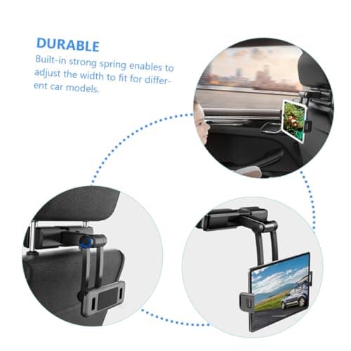GARIOUANS Car Headrest Tablet Holder with Rotatable Phone Mount Adjustable Backseat Tablet Stand for Travel and Boys and Girls Universal Compatibility with Smartphones — view 4