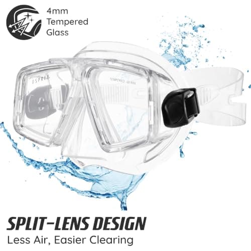 Osprey Adult Snorkel Set with Tempered Glass Mask & Silicone Snorkel — view 6
