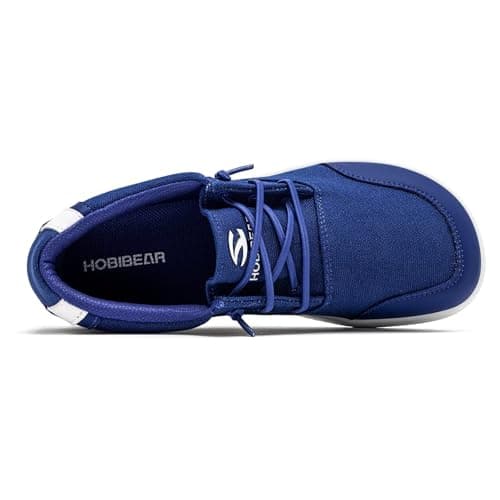 HOBIBEAR Wide Toe Loafers for Men Barefoot Slip On Shoes Unisex Outdoor Comfort Casual Walking Loafers(Blue,UK 4) — view 4
