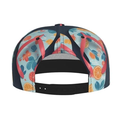YYHHAOFA Unisex Flat Brim Cap, Adjustable Polyester Baseball Hat Black — view 3