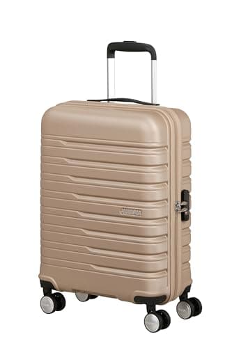 American Tourister Flashline - Hard case Hand Luggage 55 x 40 x 20 cm - Cabin Trolley for Ryanair & Most Airlines, 34 L, Ivory Gold