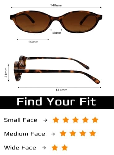 GUVIVI Retro Oval Sunglasses for Women 90s Cat Eye Shades UV400 protection — view 4