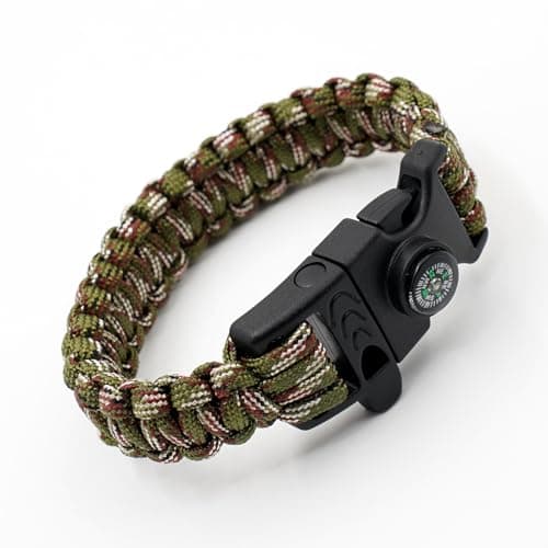 8 Pack 3in1 Emergency Survival Bracelet with Whistle and Compass,Survival Kit,Wild Camping Equipment Kit,Wildness Emergency Survival Kit for Camping,Outdoor Travel, Hiking, Emergency Survival Or First — view 6