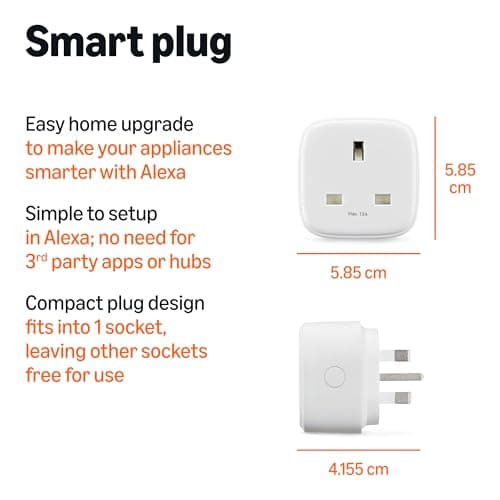 Amazon Basics Single Outlet Indoor Wi-Fi Smart Plug, works with Alexa only, 1 Pack, White, UK — view 2