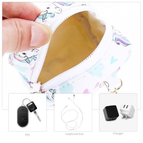 FRCOLOR Mini Cartoon Coin Purse Pu Leather Earphone Cable Bag Compact Travel Organizer Pouch for Women Girls Small Accessories Storage — view 6