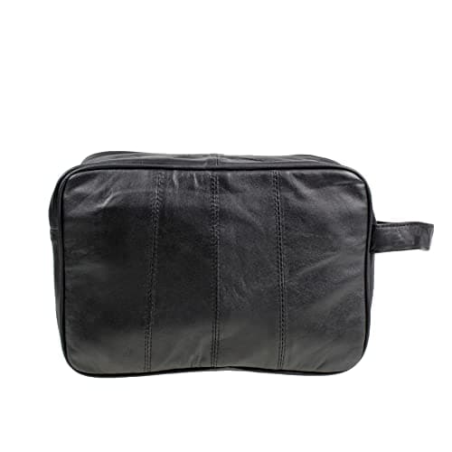 Jumbo - Toilet Bag Extra Large, Genuine Real Leather Mens WASH Bag/Overnight Bag (Black) — view 6