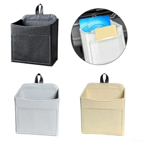 Car Air Vent Organizer PU Leather Door Pocket Storage Bag — view 2