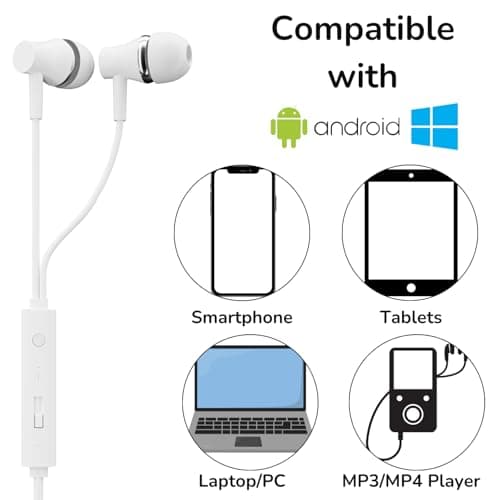 Hi-Res Extra Bass Earbuds Noise Isolating In-Ear Headphones Wired Earbuds with Microphone for iPhone, iPod, iPad, MP3, HUAWEI, Samsung, Lightweight Earphones with Volume Control 3.5mm Jack Headphones — view 2