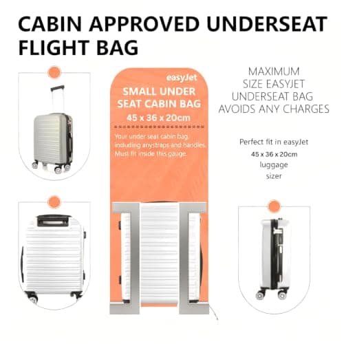 Underseat Travel Case 45 x 36 x 20cm EasyJet Approved Size with Removable Wheels (T-HC-US-1832) (White) — view 3