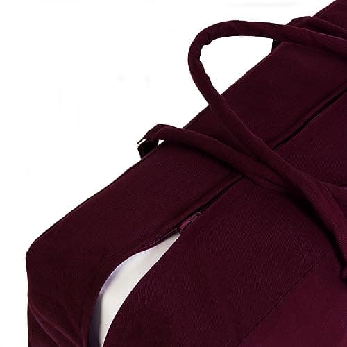 Yoga Studio Yoga Kit Bag | YKK Full Zipp Fastening Carrier Equipment Bag | Cotton Yoga & Pilates Mat Bag with Storage Pocket Compartments for Mats & Accessories | Fits Most Mat Sizes (Raspberry) — view 4