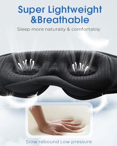 MUSICOZY Sleep Mask Headphones 100% Blackout 3D Sleep Headphones — view 2