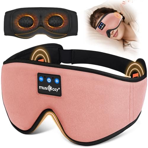 MUSICOZY Sleep Mask Headphones 100% Blackout 3D Sleep Headphones