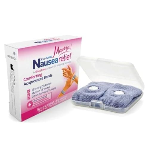 Sea-Band Mama! Grey Travel & Motion Pregnancy Sickness Wristbands, 1 Pair