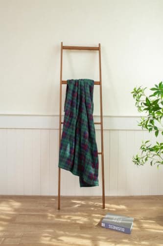 Adore Home 120x150cm Single Tartan Check Polar Fleece Throw Blanket Green — view 6