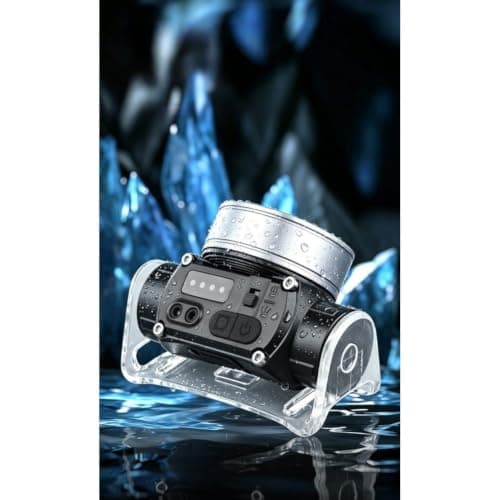 Hoppipola LED Headlamp with Gesture Control, 90° Swivel, Zoomable, 6 Modes, Waterproof, 500 m Range, USB-C Rechargeable, Aluminium Alloy, Black — view 4