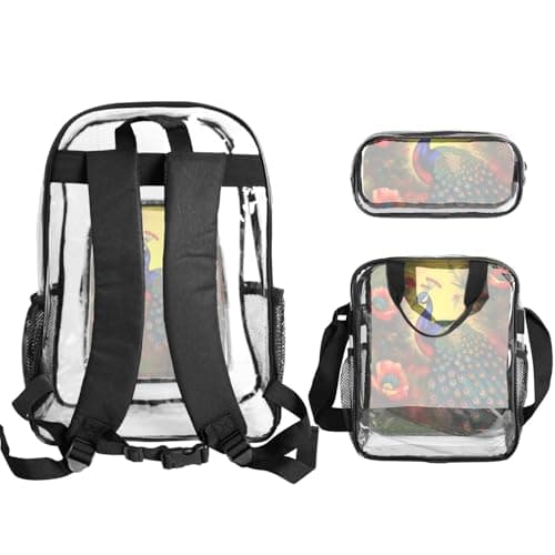 WZYCWB Peacock flowers Patterned backpack set (lunch bag and pencil case) | Perfect for school, work, business trips, and travel. — view 2