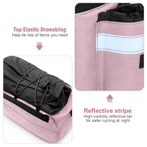 RAYMACE Bike Rear Rack Bag with Tail Light, Bike Truck Cooler Bag for Warm or Cold Items, Pink, 12.5 x 6.3 x 6.3 inches, Fashion — view 5