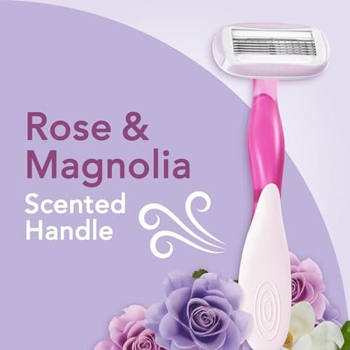 BIC Soleil Escape 5 Blade Womens Disposable Razor Pack of 3 with Rose and Magnolia Scented Moisturizing Strip — view 3