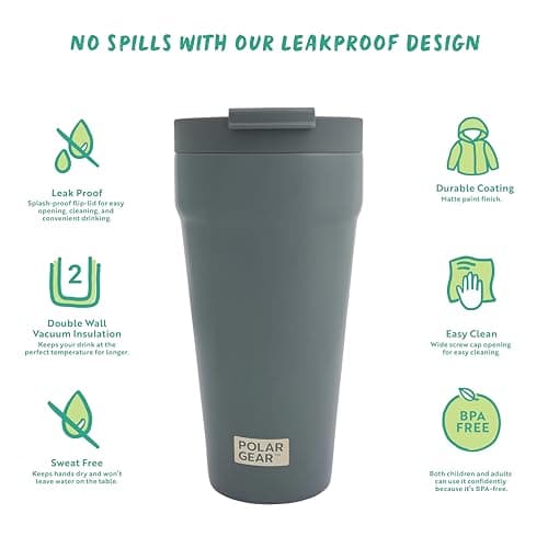 Polar Gear 470ml Coffee Cup Travel Mug, Insulated Coffee Cup w/Closure Lid — view 3