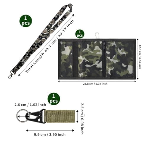 JFangZHZH 3 Pcs Set Wallet,Cartoon Waterproof Wallet,Trifold Wallets with Coin Pocket Zippered,Camouflage Wallet,Camo Purse,Canvas Outdoor Sports Wallet,Travel Document Wallets — view 5