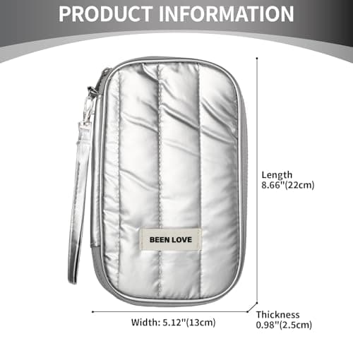 JewelryWe Waterproof RFID Passport Holder: Large Capacity Travel Wallet with Wrist Strap for Men and Women, Silver — view 6