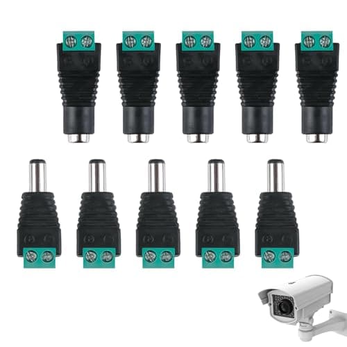 5 Pairs Premium 2.1 X 5.5mm Connector 12V Male Female DC Jack Connector