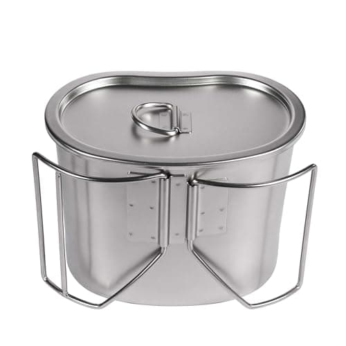 Goetland US Military Style Stainless Steel US Army Canteen Cup with Lid 0.7 qt 800 ml Water Cup Travel Mug Camping Coffee Mug — view 2