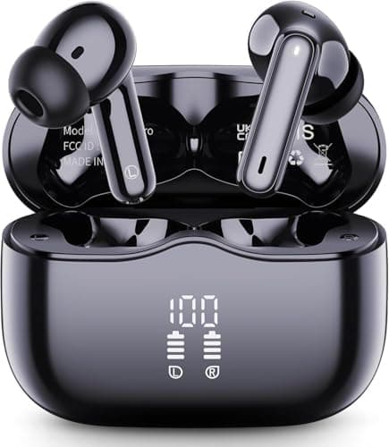 Wireless Earbuds, 2026 Bluetooth 5.4 Headphones in Ear 6D Deep Bass Stereo, 40H Earphones with 4 ENC Noise Cancelling Mic, IP7 Waterproof LED USB-C, AI-Enhanced Calls Bluetooth Earbuds for Android iOS