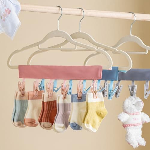 Travel Hangers Foldable|Foldable Travel Hangers 3Pk, 6 Clips, 3 Colors — view 2