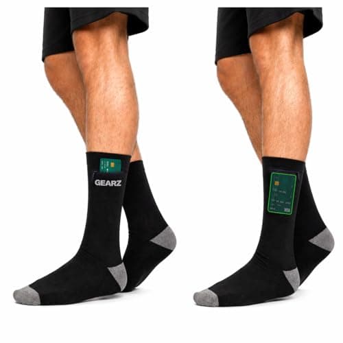 GEARZ - Men's Anti-Pickpocket Travel Socks 2 Hidden Zip Pockets size 39-42 — view 4