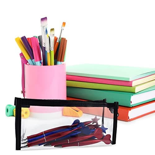 ASTARON White Black Clear Pencil Case for Students Travel Toiletries Bags — view 4