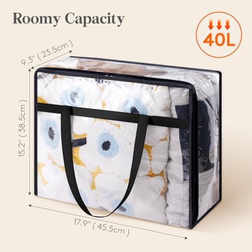 Lifewit 4 Pack Clear Storage Bags, 40L Plastic Clothes Storage Bags — view 3