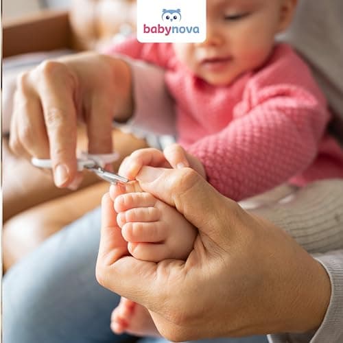 babynova Manicure Set for Babies – Safe Baby Nail Care Kit with Rounded Tip Scissors, Nail Clippers & File – Hygienic Storage Box for Travel & Daily Use – BPA Free — view 4