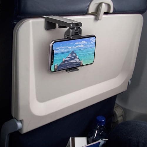 Airplane Phone Holder - Airplane Phone Mount 360-Degree Rotatable - Travel Accessories Desktop Cellphone Holder for Work Car Flight Train Outdoor Kitchen Bedside Workout Gym Nightstand — view 2