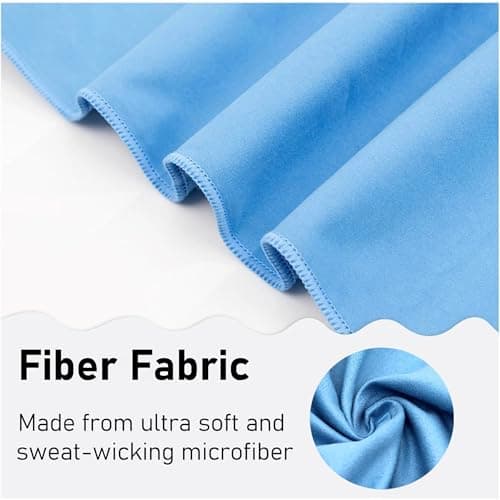 Microfibre Towel, Lightweight & Quick Dry Gym Towels, Soft, Super Absorbent, Ultra Compact Towel Great for Sports, Camping, Gym, Beach and Swimming (Sky Blue, 40x80cm) — view 4