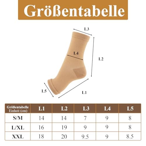 WEESTAAMO Compression Socks with Ankle Support & Open Toe, 15 mmHg, 3 Pairs Pack, Skin Colour for Men and Women, Medical Support Stockings for Sports, Everyday, Travel (S/M, L/XL, XXL), skin-coloured — view 2