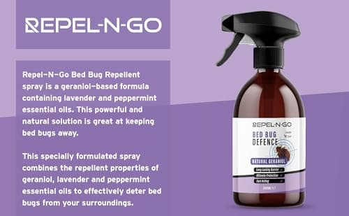 Repel-N-Go - Bed Bug Repellent Deterrent Spray | Natural Eco-Friendly Pest Control Defence for Indoors and Outdoors - Contains Lavender & Geraniol 500ml — view 4