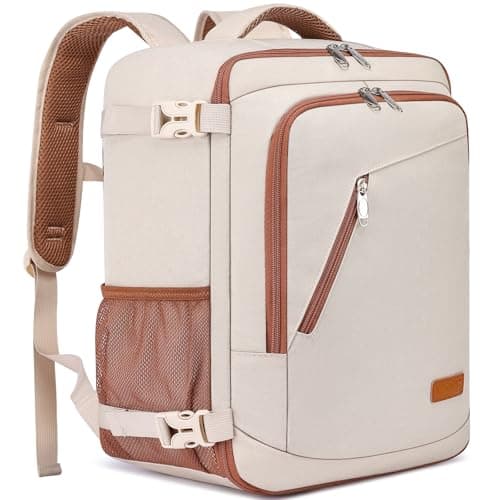 Ryanair Cabin Bags 40x30x20 Underseat 24L Small Travel Backpack for Women Hand Luggage Backpack Carry-ons Bag Cabin Size for Airplanes Flight Bag Travel Rucksack with USB Charging Port,Beige-brown