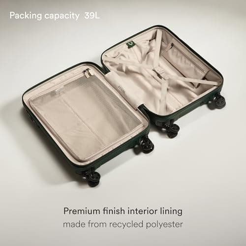 ANTLER - Single Stripe Hard Shell Cabin Suitcase, 55x40x20cm 39L, Lightweight, 4 Spinner Wheels - Adjustable Handle, Carry On Luggage Approved by easyjet, Ryanair & British Airways, TSA Lock - Green — view 5