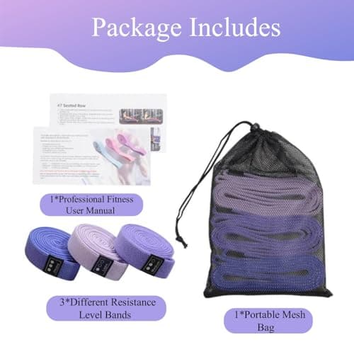 CEILIWEN Resistance Bands Set of 3, Long Fabric Resistance Bands with 3 Resistance Levels for Full Body Workout, Pull up Loop Bands for Women/Men Strength Training, Yoga, Pilate, Fitness — view 2
