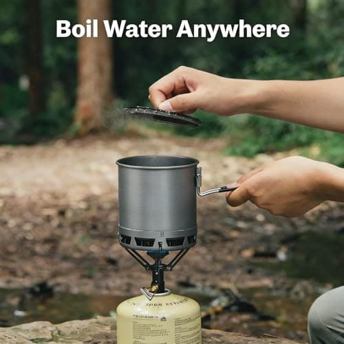 Camping Pot 600 ml 162 g Ultralight Foldable with Heat Exchanger for Outdoor Gas Stove Highly Efficient Camping Cooking Pot for Hiking & Travel — view 6