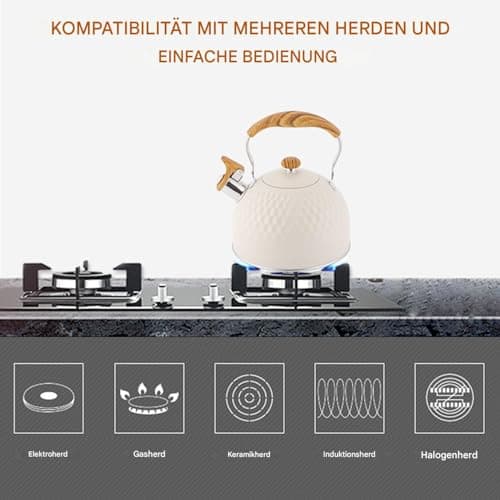 For Hob | Boutors with Whistle for Cooker Trains | 2.5 L Stainless Steel Pot Still Boiling Water Travel Camping Apartment Restaurant — view 6